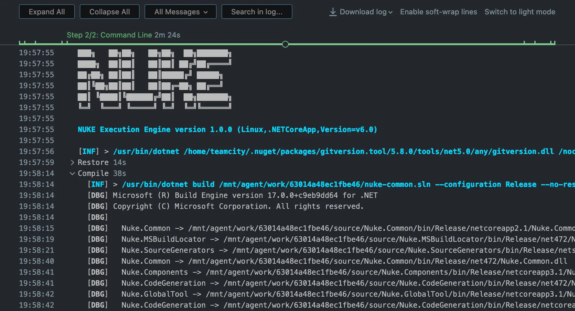 TeamCity Log Output